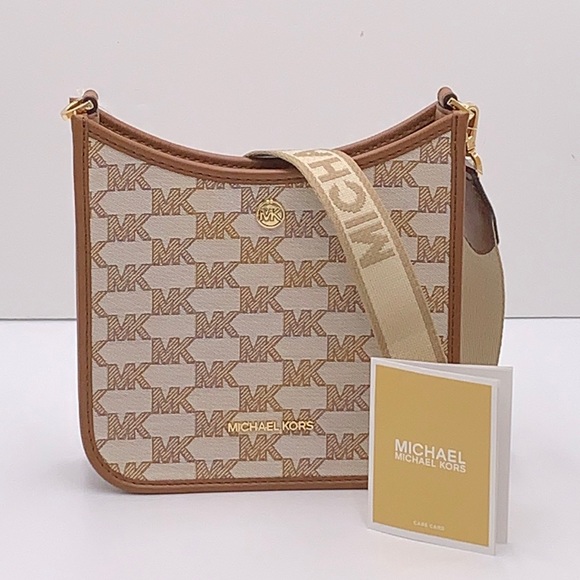 MICHAEL KORS Briley Small Logo Messenger Xbody Bag LUGGAGE MULTI COLOR - Picture 2 of 16